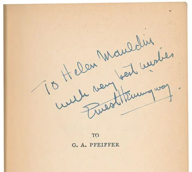 Ernest Hemingway Signed Books